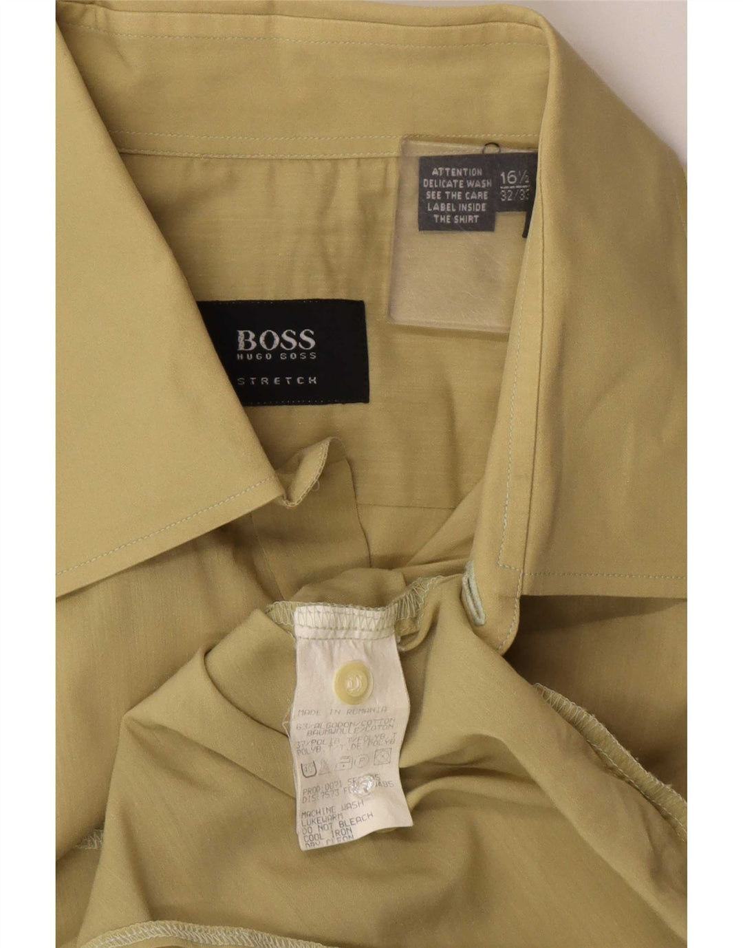 Ανδρικό πουκάμισο Hugo Boss 16 1/2 μεγάλο βαμβακερό χακί