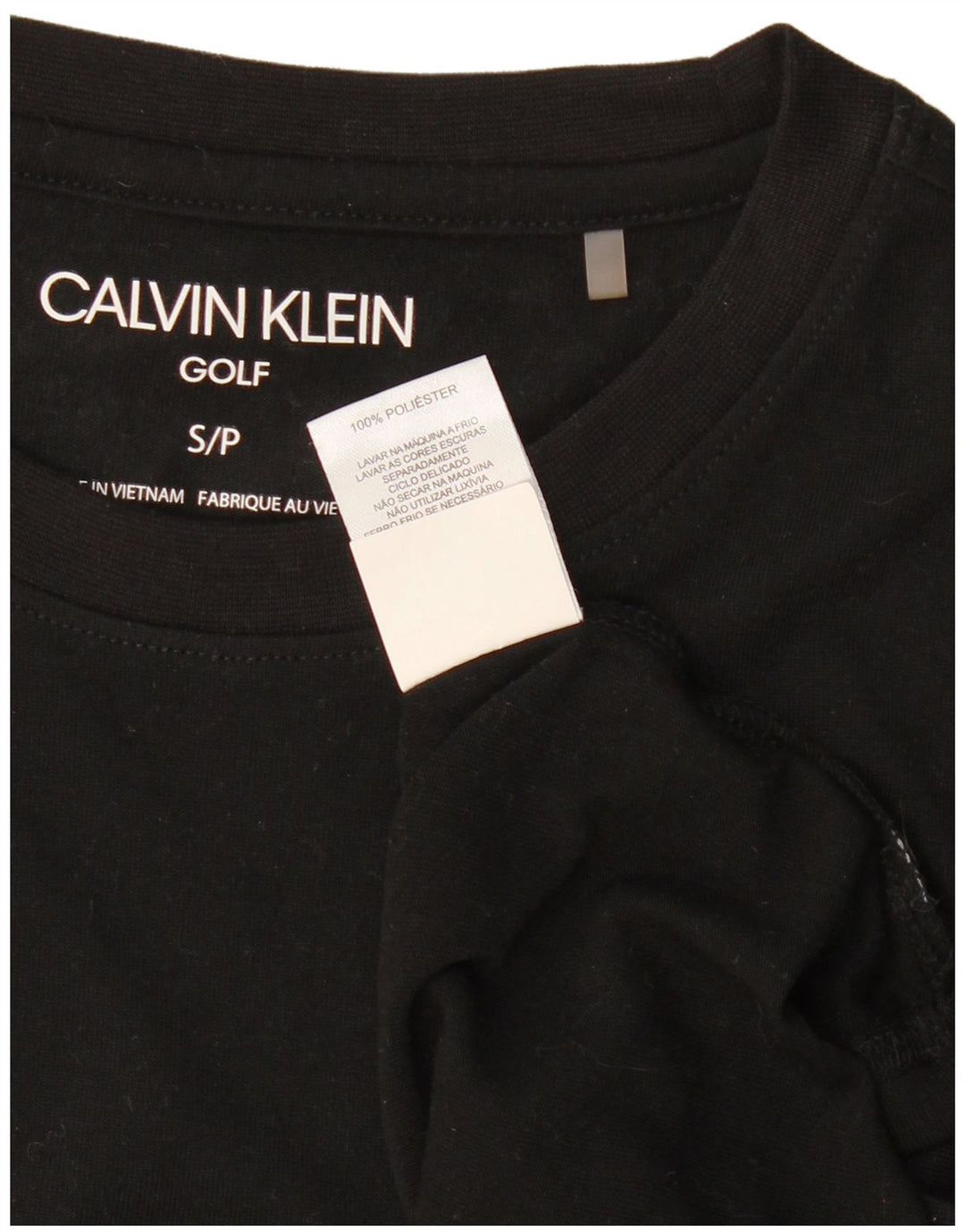 Ανδρικό μπλουζάκι γκολφ CALVIN KLEIN Top Small Black Polyester