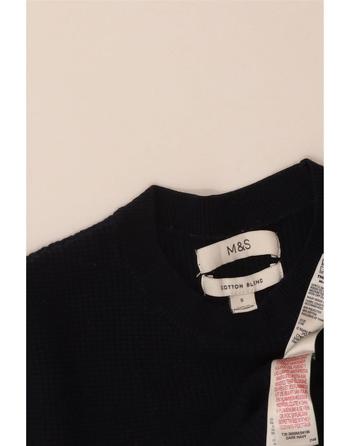 Γυναικείο πουλόβερ με λαιμόκοψη MARKS & SPENCER UK 10 Small Navy Blue