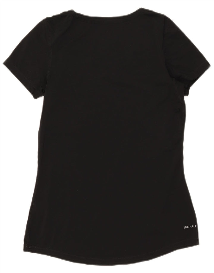 Γυναικείο T-Shirt Nike Dri Fit Top UK 12 Μεσαίο μαύρο πολυεστέρα