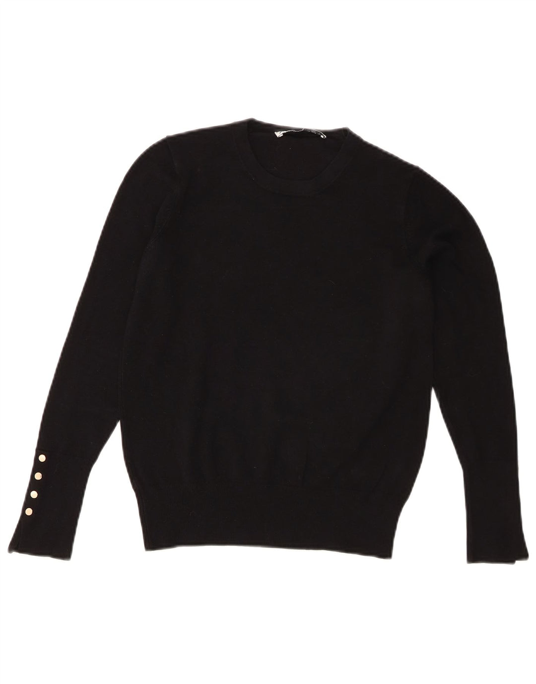 Zara Γυναικείο πουλόβερ με λαιμόκοψη UK 12 Medium Μαύρο