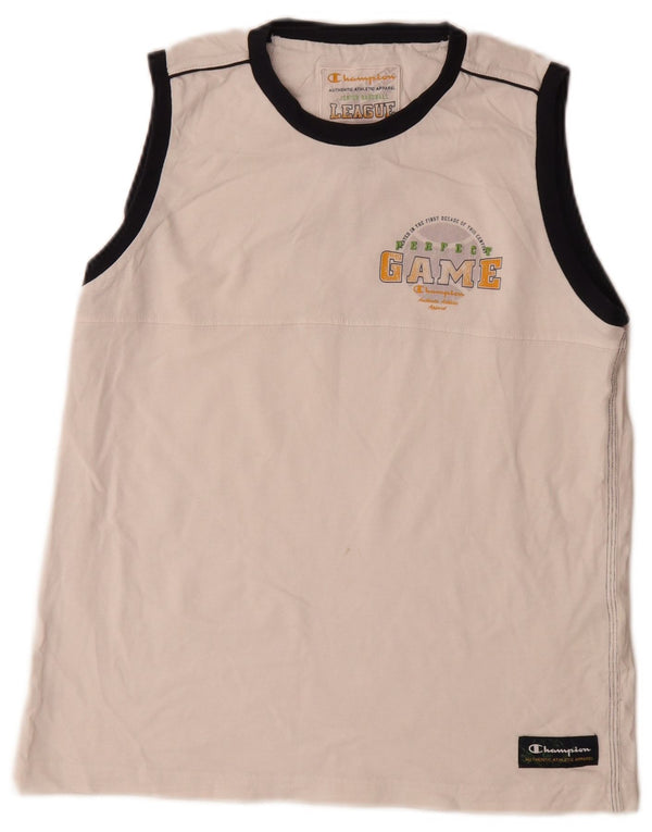 Champion Boys Graphic Vest Top 13-14 Years XL White Colourblock Cotton