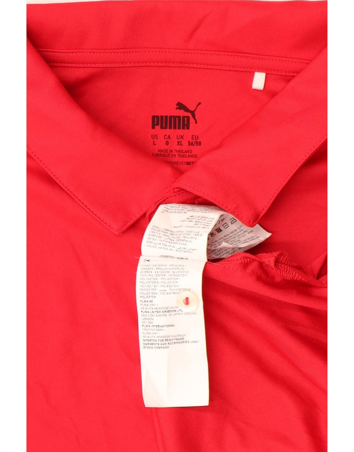 Ανδρικό πουκάμισο πόλο PUMA XL κόκκινο πολυεστέρα