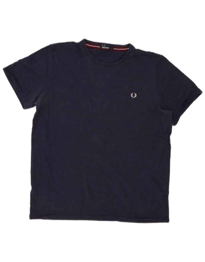 Fred Perry Ανδρικό T-Shirt Top Large Navy Blue από βαμβάκι