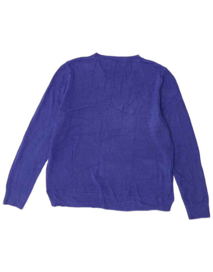 Marks & Spencer Γυναικείο πουλόβερ με λαιμόκοψη UK 14 Medium Blue