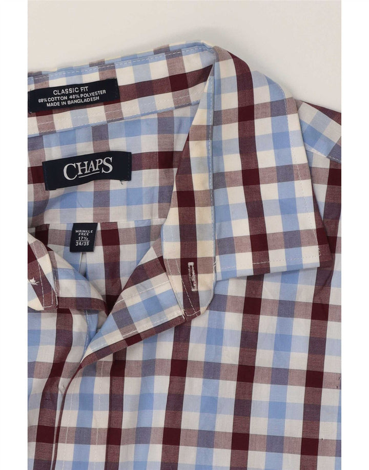 Chaps Ανδρικό πουκάμισο Classic Fit Size 17 1/2 XL Blue Check Cotton