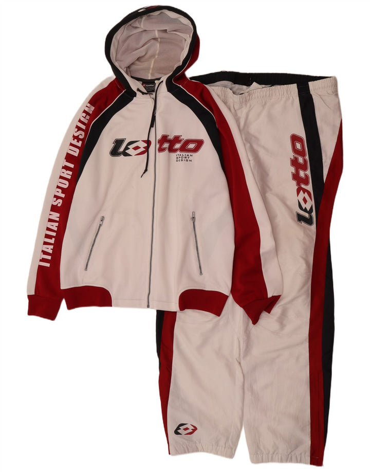 Ανδρική φόρμα Lotto Graphic Full 2XL White Colourblock Polyester