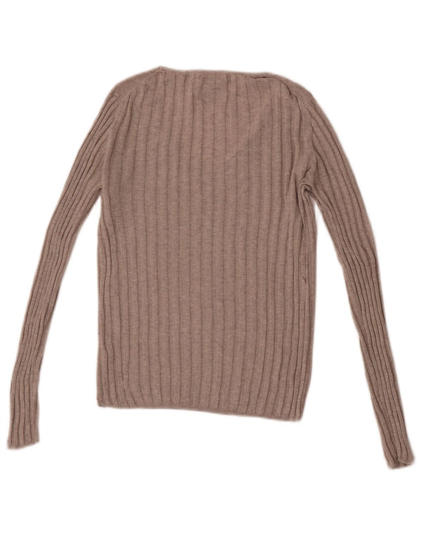 Massimo Dutti Γυναικείο πουλόβερ με V λαιμόκοψη UK 6 XS Beige