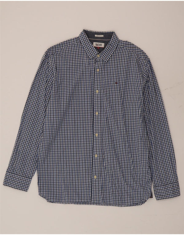 Tommy Hilfiger Ανδρικό πουκάμισο με κανονική εφαρμογή XL Blue Gingham Cotton