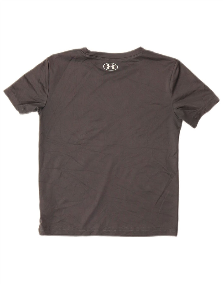 UNDER ARMOR Γραφικό μπλουζάκι για αγόρια 5-6 ετών γκρι πολυεστέρας