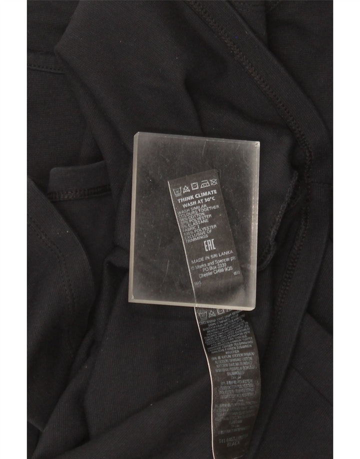 Marks & Spencer Γυναικείο τουνίκ 3/4 μανίκι τοπ UK 12 μεσαίο μαύρο βαμβακερό