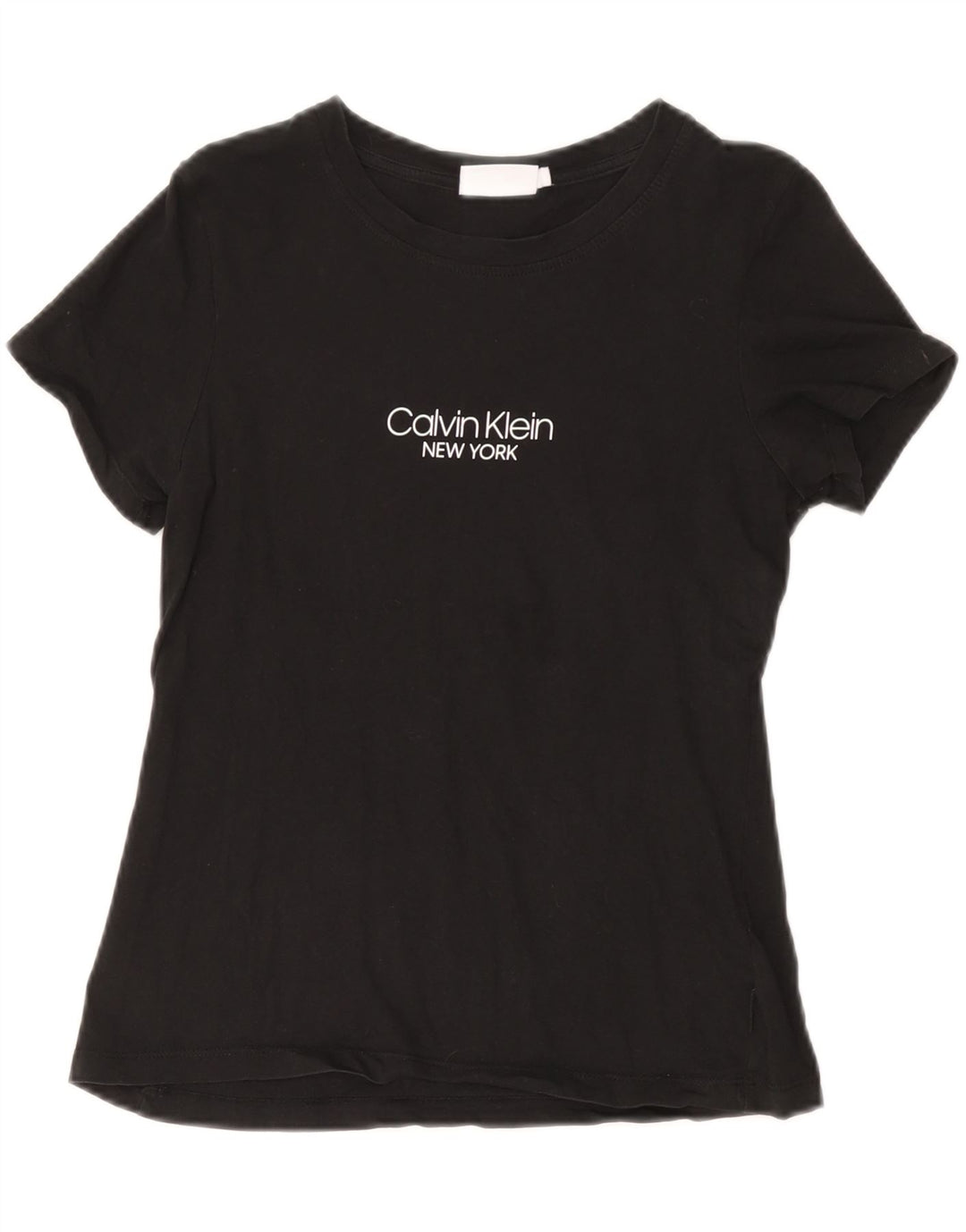 Γυναικείο γραφικό μπλουζάκι CALVIN KLEIN Top UK 12 μεσαίο μαύρο βαμβακερό