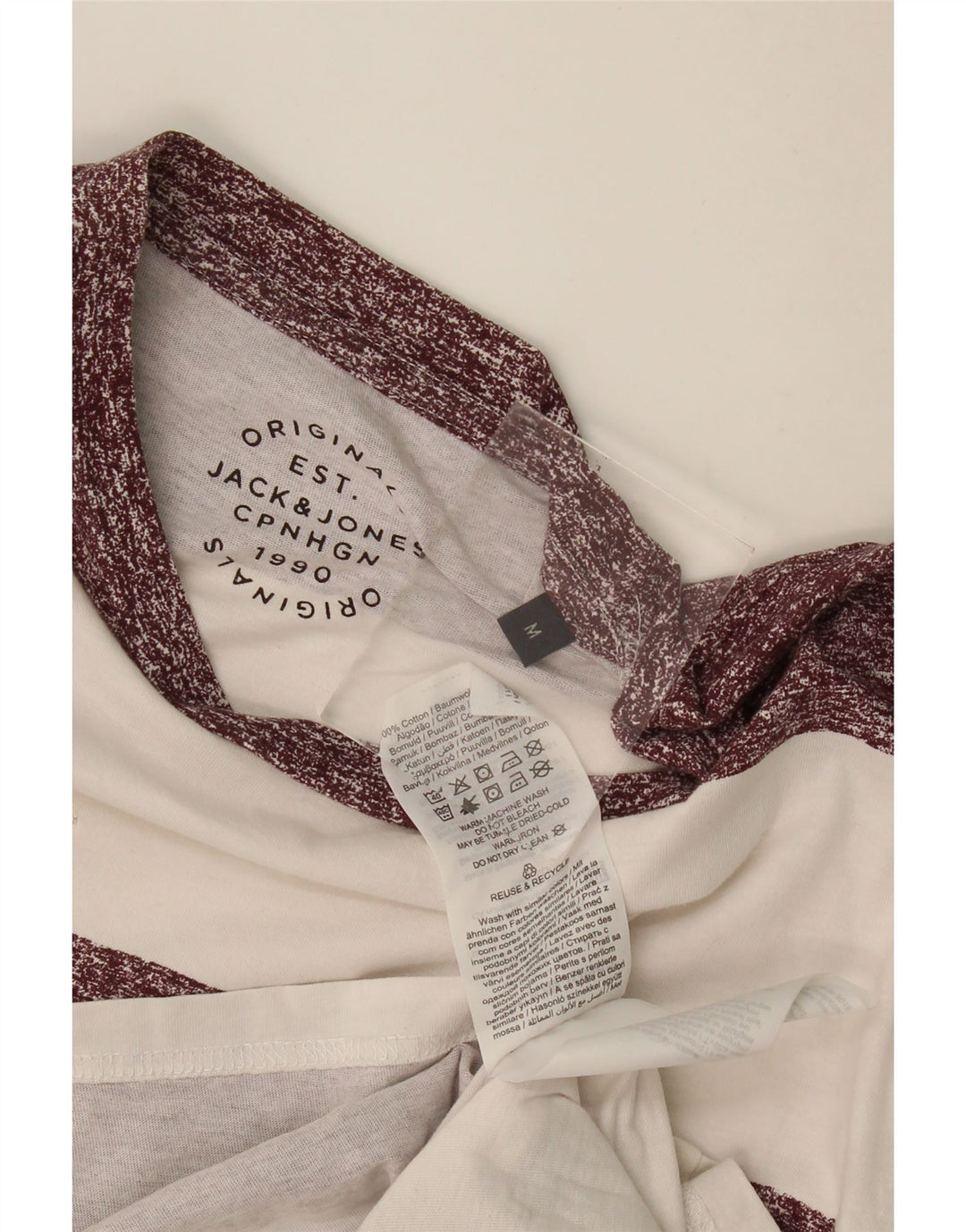 Jack & Jones Ανδρικό T-Shirt Μπλουζάκι από μεσαίο λευκό βαμβακερό ριγέ