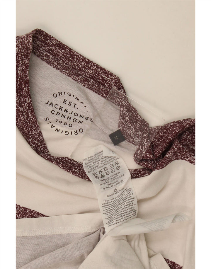 Jack & Jones Ανδρικό T-Shirt Μπλουζάκι από μεσαίο λευκό βαμβακερό ριγέ