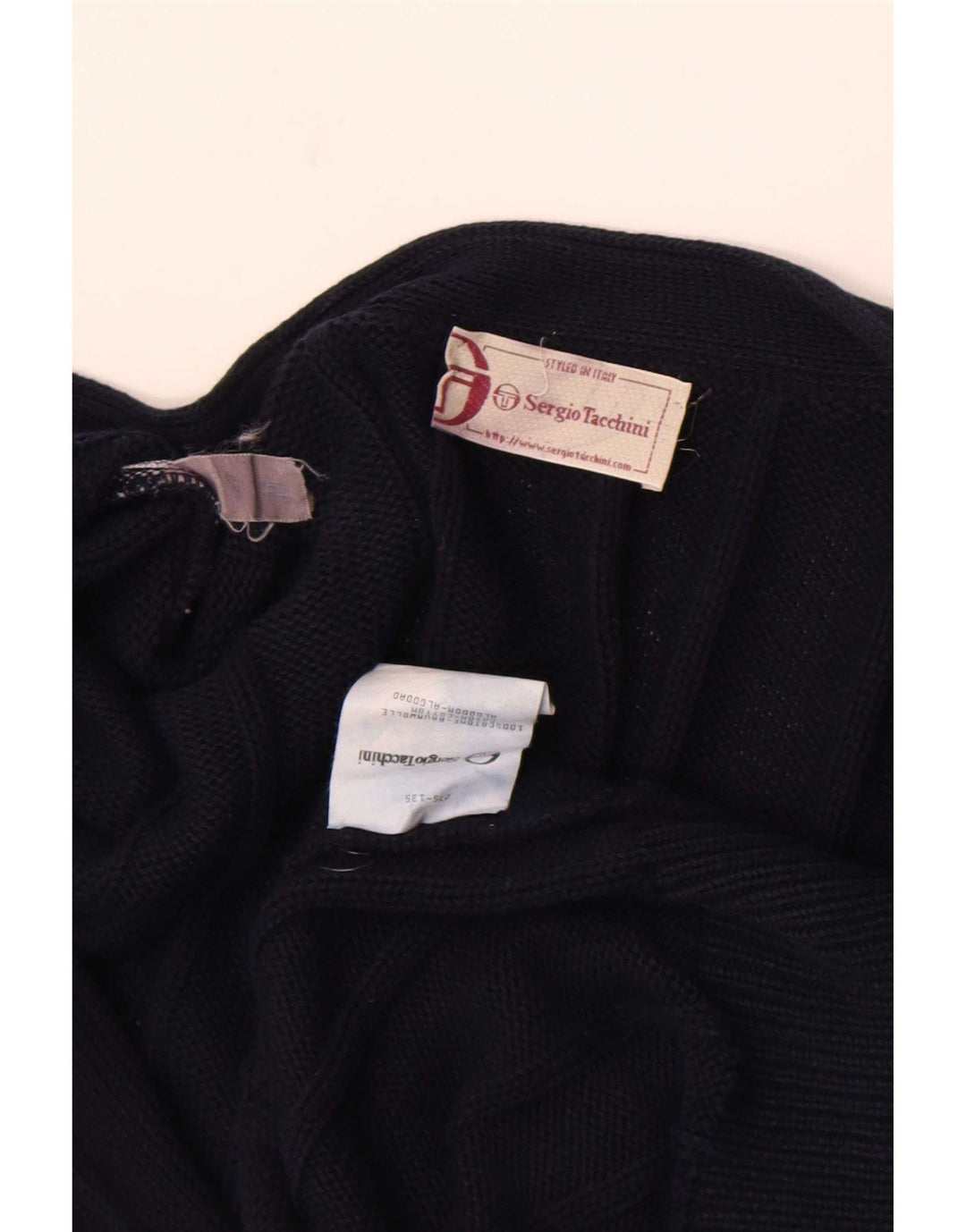Ανδρικό πουλόβερ ζακέτα Sergio Tacchini, μεσαίο μπλε βαμβακερό