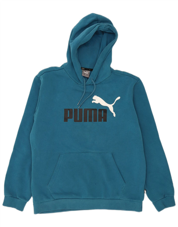 Ανδρικό γραφικό κουκούλα Puma, μεσαίο μπλε βαμβακερό