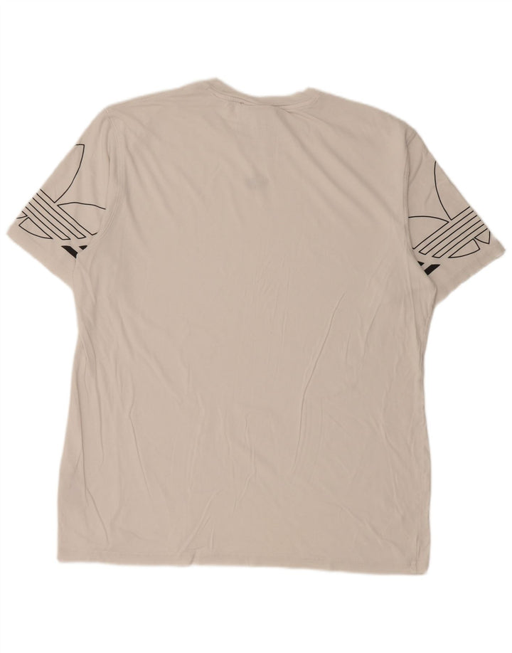 Ανδρικό γραφικό T-Shirt Adidas Top μεγάλο λευκό βαμβακερό