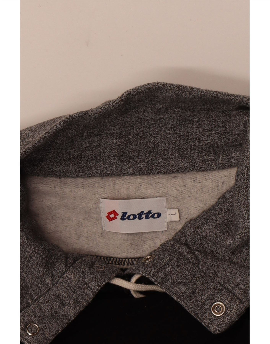 Ανδρικό φούτερ με γραφικό λαιμό με κουμπιά Lotto, Jumper, μεγάλο μαύρο χρώμα
