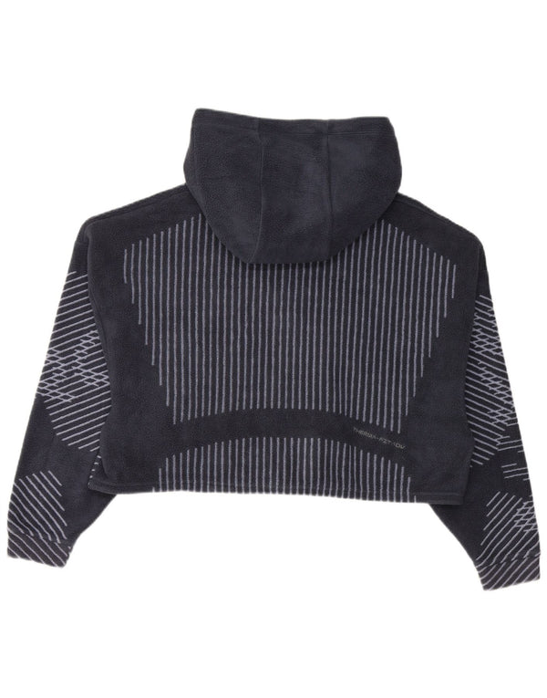 Nike γυναικεία φλις κουκούλα με κουκούλα Therma-Fit UK 14 Medium Navy Blue ριγέ