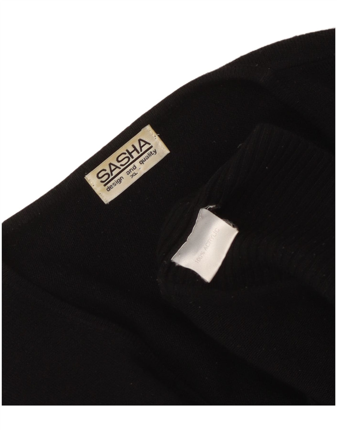 Sasha Γυναικείο πουλόβερ με λαιμόκοψη UK 18 XL Μαύρο Ακρυλικό