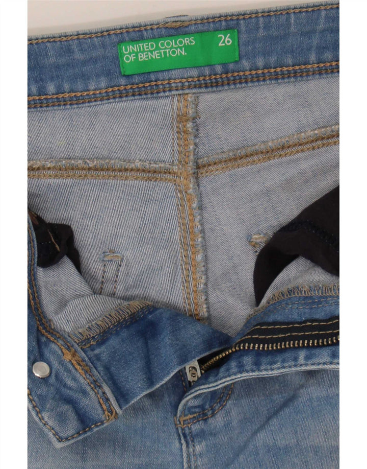 Benetton Womens Distressed Slim Bootcut Jeans W26 L31 Blue