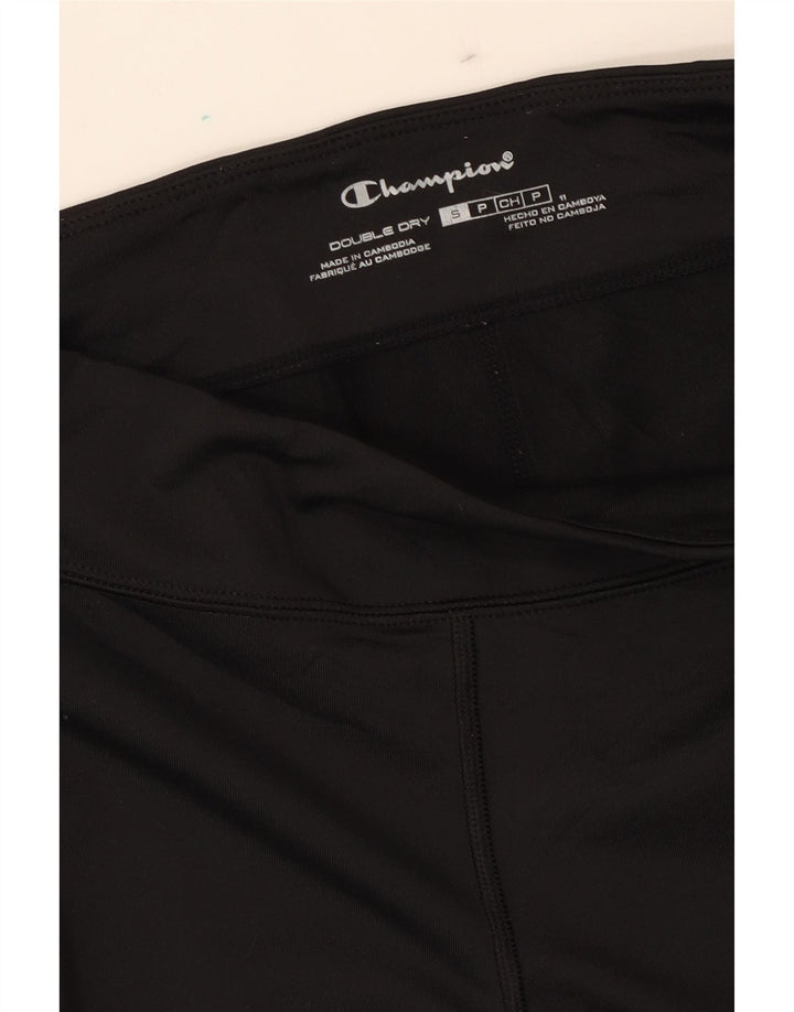 CHAMPION Womens Capri Leggings UK 10 Small  Black Vintage Champion and Second-Hand Champion from Messina Hembry 