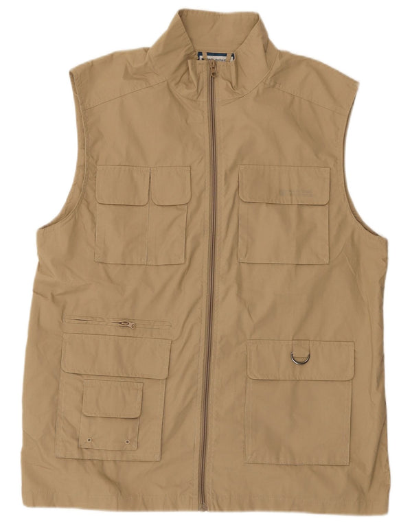 Mountain Warehouse Mens Utility Gilet UK 40 Large Beige Polyester