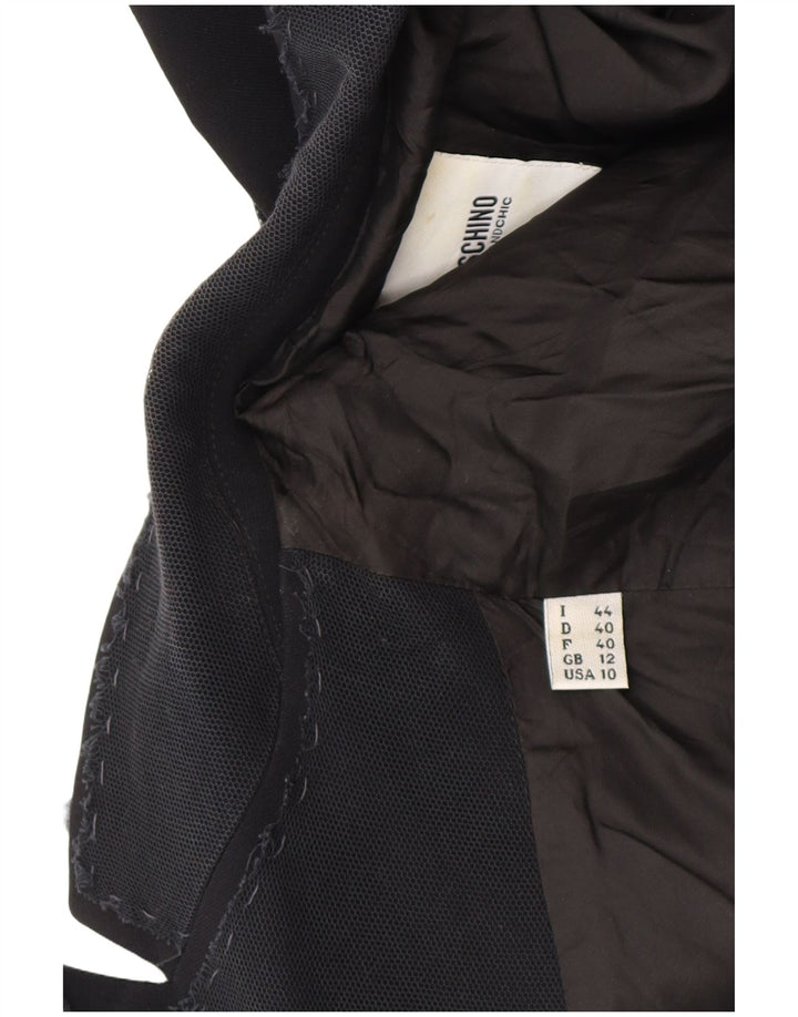 Moschino Γυναικείο φθηνό και κομψό σακάκι blazer UK 12 Medium Black Rayon