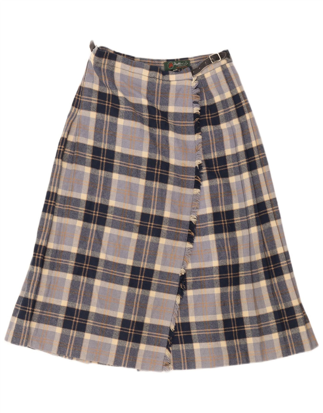 Highland Γυναικεία Wrap Φούστα EU 38 Medium W28 Navy Blue καρό μαλλί