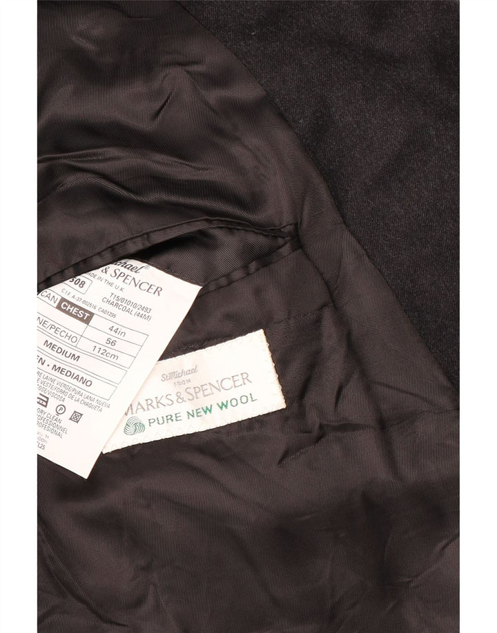 Marks & Spencer Ανδρικό σακάκι με διπλό στήθος UK 44 XL Γκρι νέο μαλλί