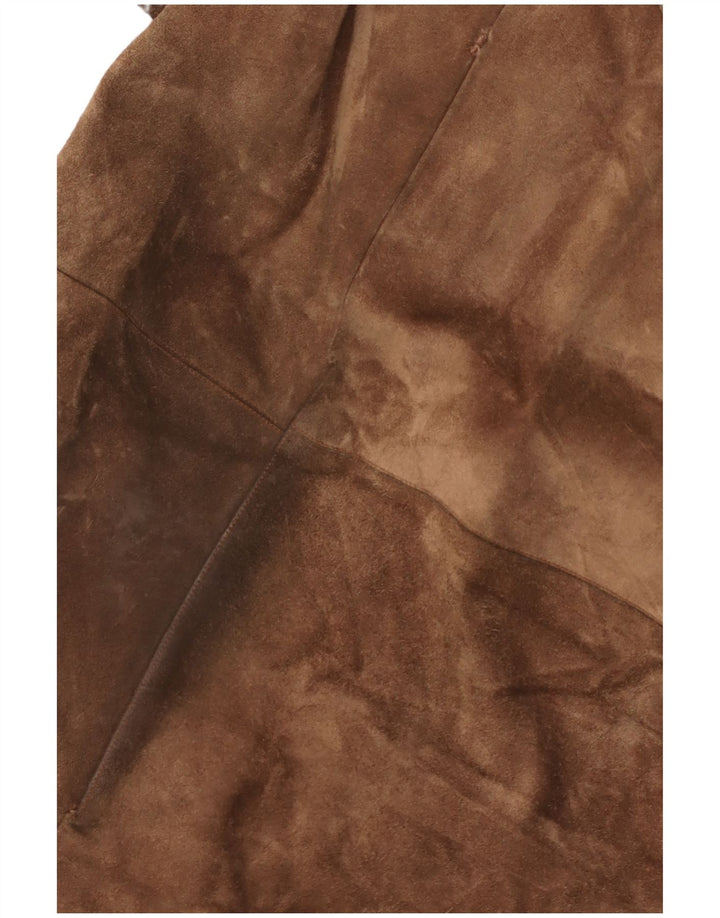 Vintage γυναικείο παλτό Sherpa Suede UK 14 Μεσαίο Καφέ