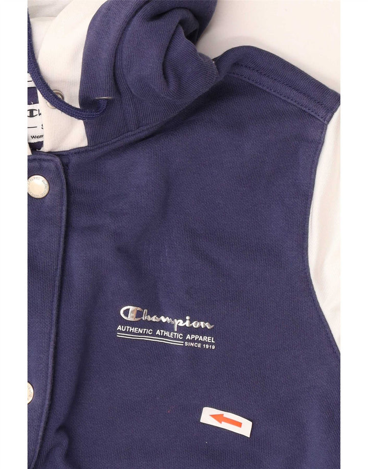 Champion Womens Heritage Fit Varsity Jacket UK 14 Medium Navy Blue