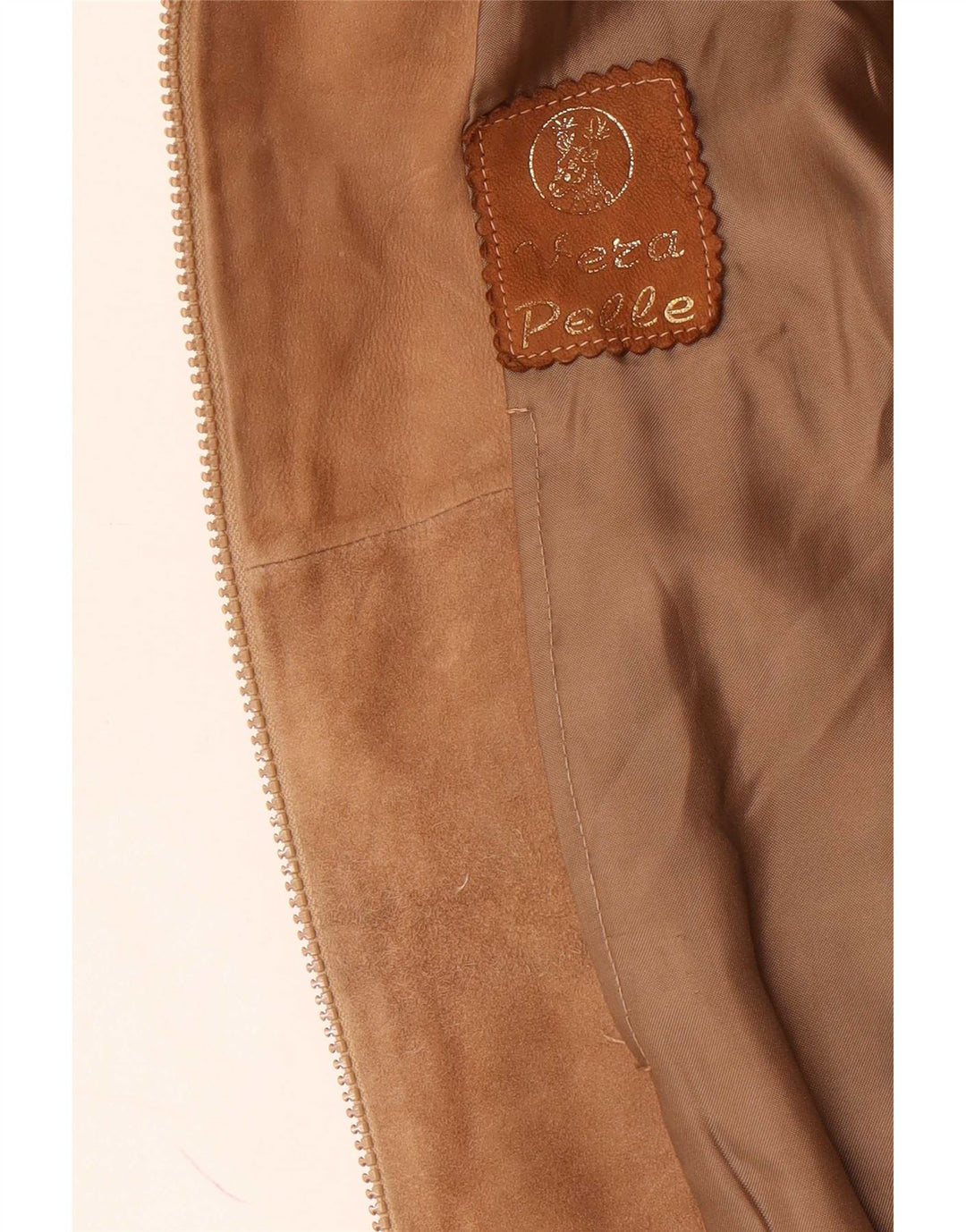 Vintage Ανδρικό Suede Bomber Jacket UK 36 Small Brown Leather Retro