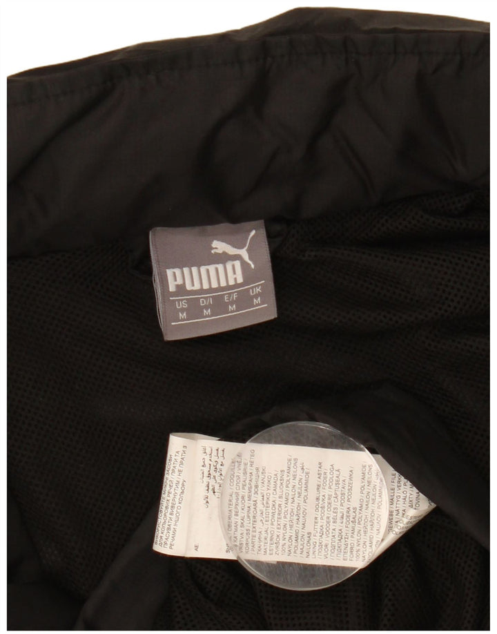 Ανδρικό μπουφάν βροχής με κουκούλα PUMA UK 38 Medium Black Nylon