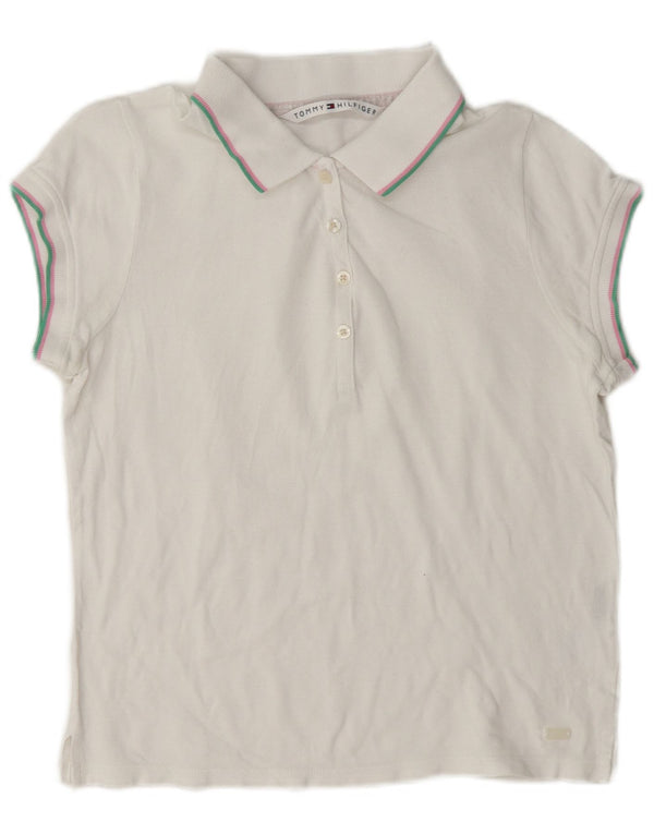 Tommy Hilfiger Γυναικείο πουκάμισο Crop Polo UK 14 μεγάλο λευκό βαμβακερό
