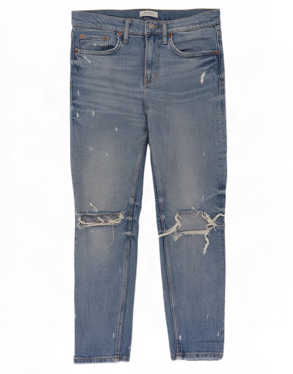 Zara Womens Distressed Slim Jeans EU 34 2XS W24 L27 Blue