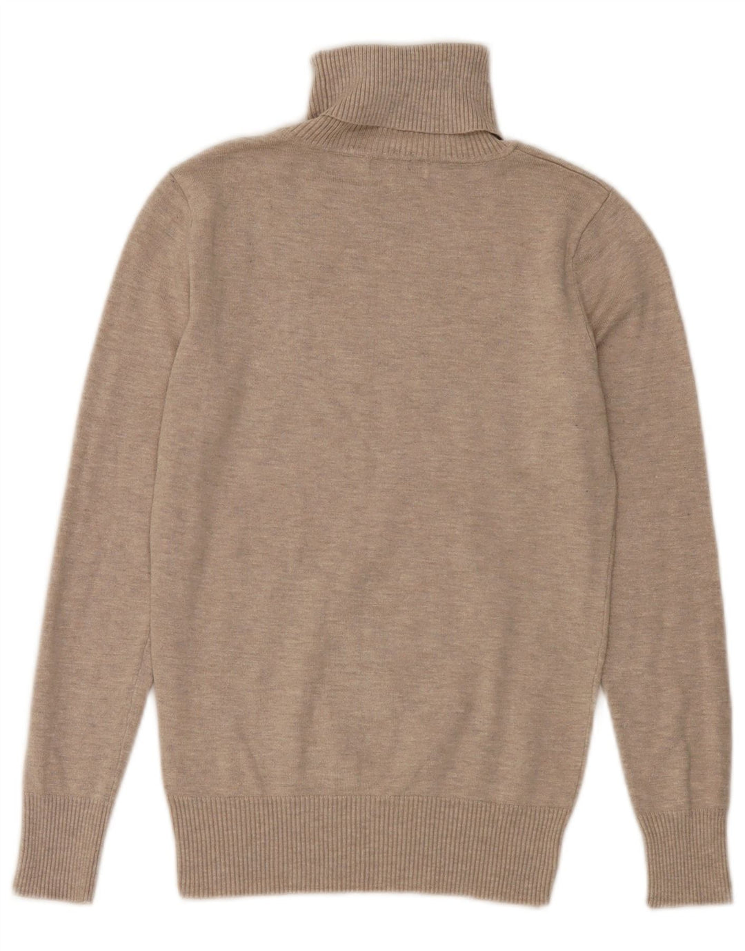 Vintage γυναικείο πουλόβερ με ρολό λαιμόκοψη IT 40 Small Beige Flecked