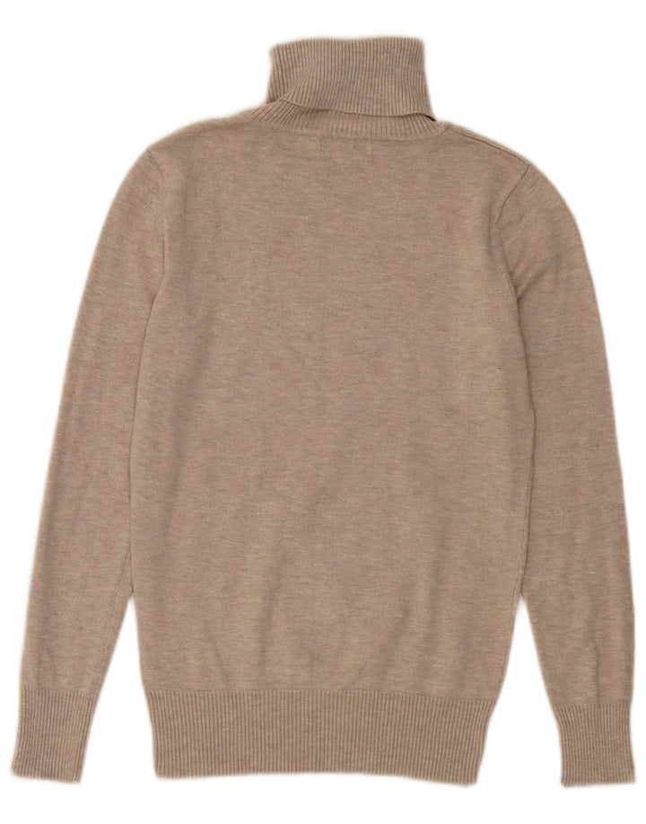 Vintage γυναικείο πουλόβερ με ρολό λαιμόκοψη IT 40 Small Beige Flecked