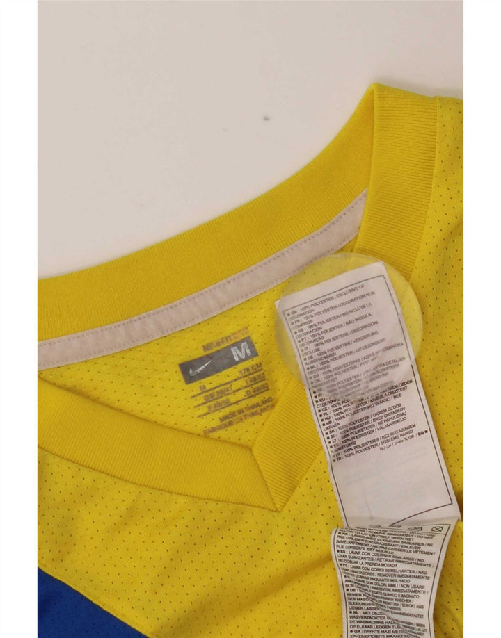 Ανδρικό γραφικό μπλουζάκι Nike τοπ UK 39/41 μεσαίου κίτρινου χρώματος πολυεστέρας