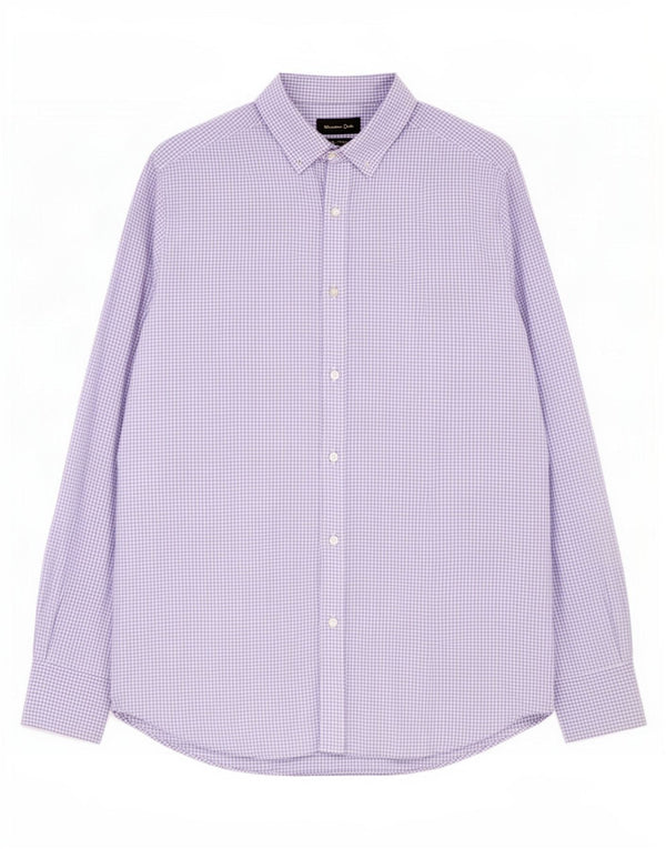 Ανδρικό πουκάμισο Massimo Dutti Medium Purple Gingham