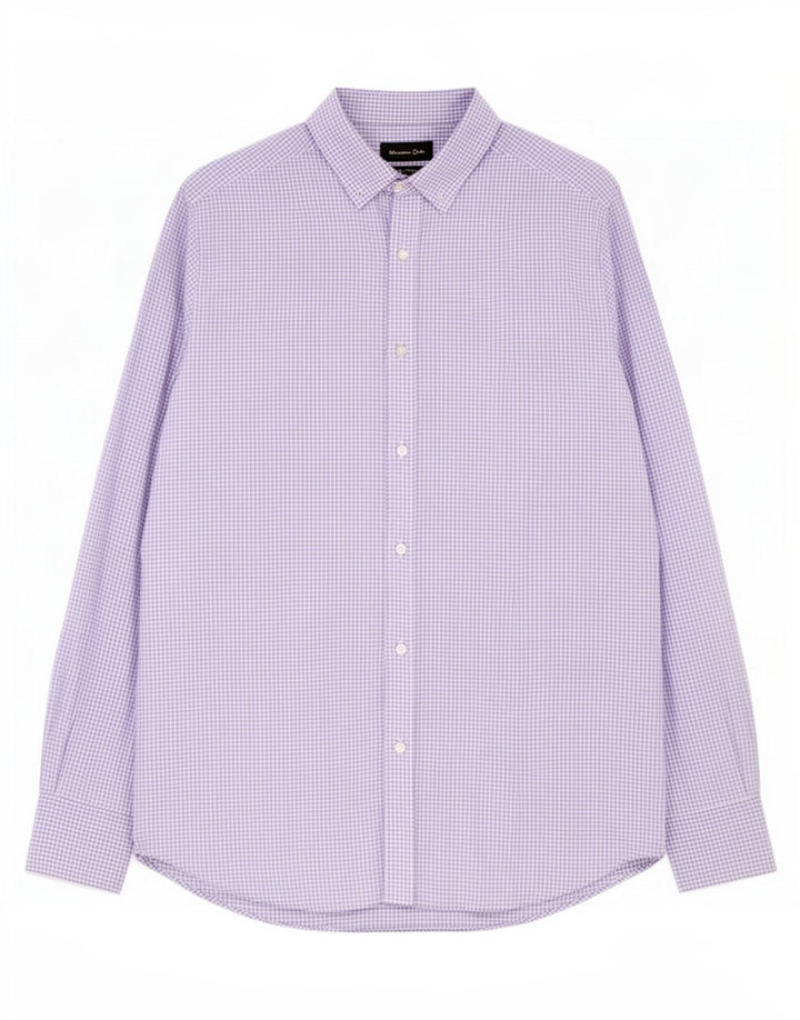 Ανδρικό πουκάμισο Massimo Dutti Medium Purple Gingham