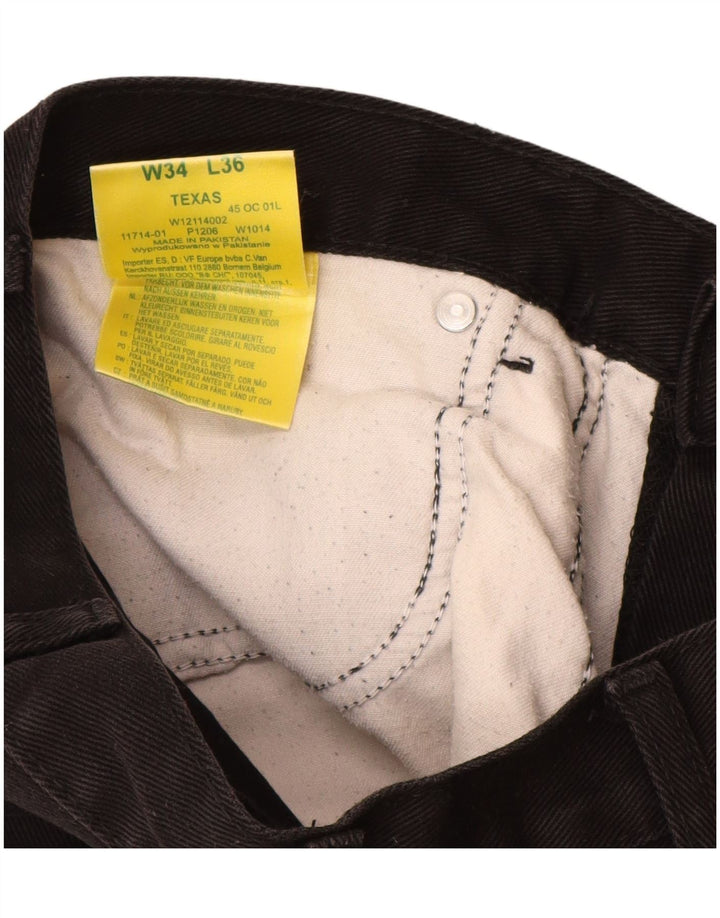 WRANGLER Ανδρικό Texas Straight Jeans W34 L32 Μαύρο βαμβακερό