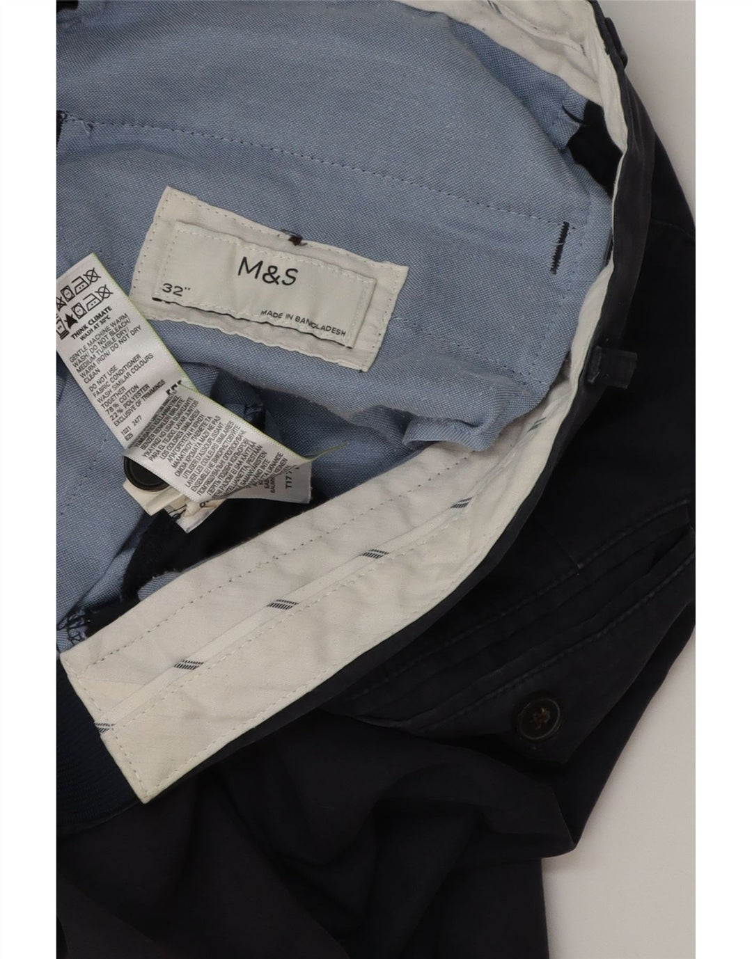 Ανδρικό σορτς Chino Marks & Spencer W32 Βαμβακερό μεσαίο Navy Blue