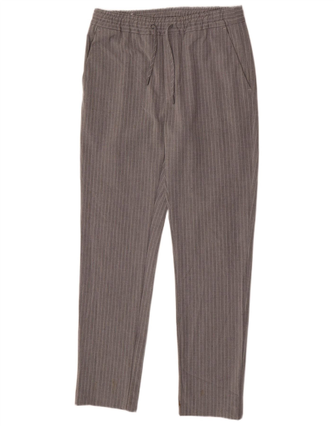 Zara Ανδρικό Slim παντελόνι Chino Μικρό W29 L30 Γκρι ριγέ πολυεστέρα