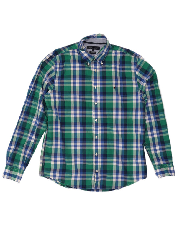 Tommy Hilfiger Ανδρικό πουκάμισο New York Fit Large Green Check Cotton