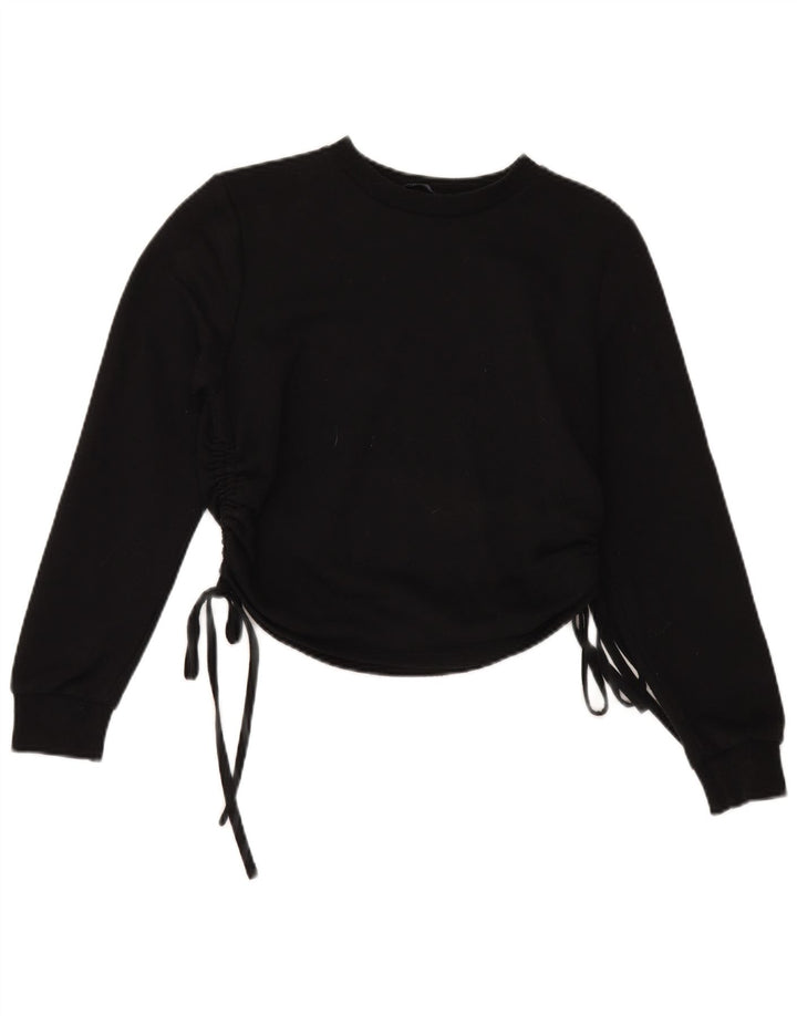 Zara Γυναικεία Φούτερ Jumper UK 10 Small Black Polyester