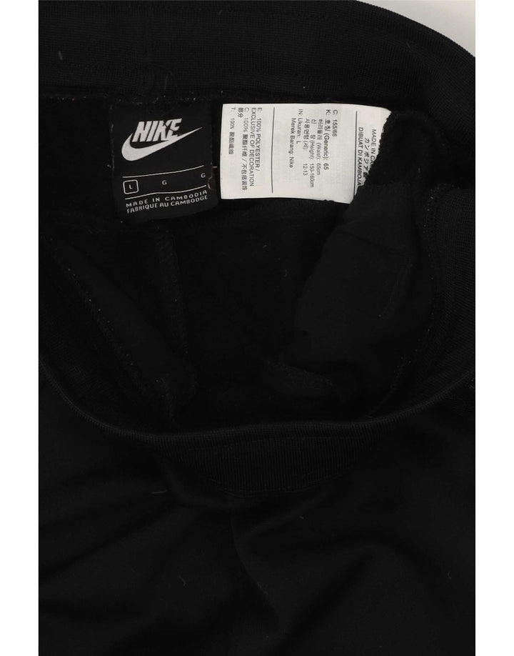 Γυναικεία αθλητική φόρμα Nike γραφικά Παντελόνια Joggers UK 14 Large Black Polyester