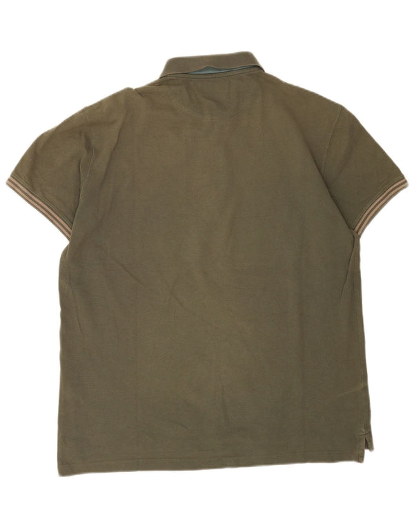 Massimo Dutti Ανδρικό πουκάμισο Polo Slim Fit XL Χακί ριγέ
