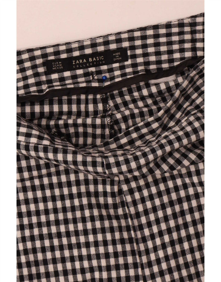 Zara Γυναικείο Slim παντελόνι Chino Medium W28 L28 Black Gingham