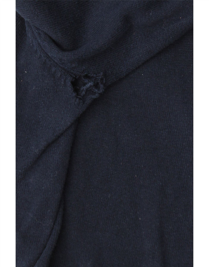 Ανδρικό πουλόβερ με φερμουάρ Crew Clothing Ανδρικό πουλόβερ από μεσαίο ναυτικό μπλε βαμβακερό